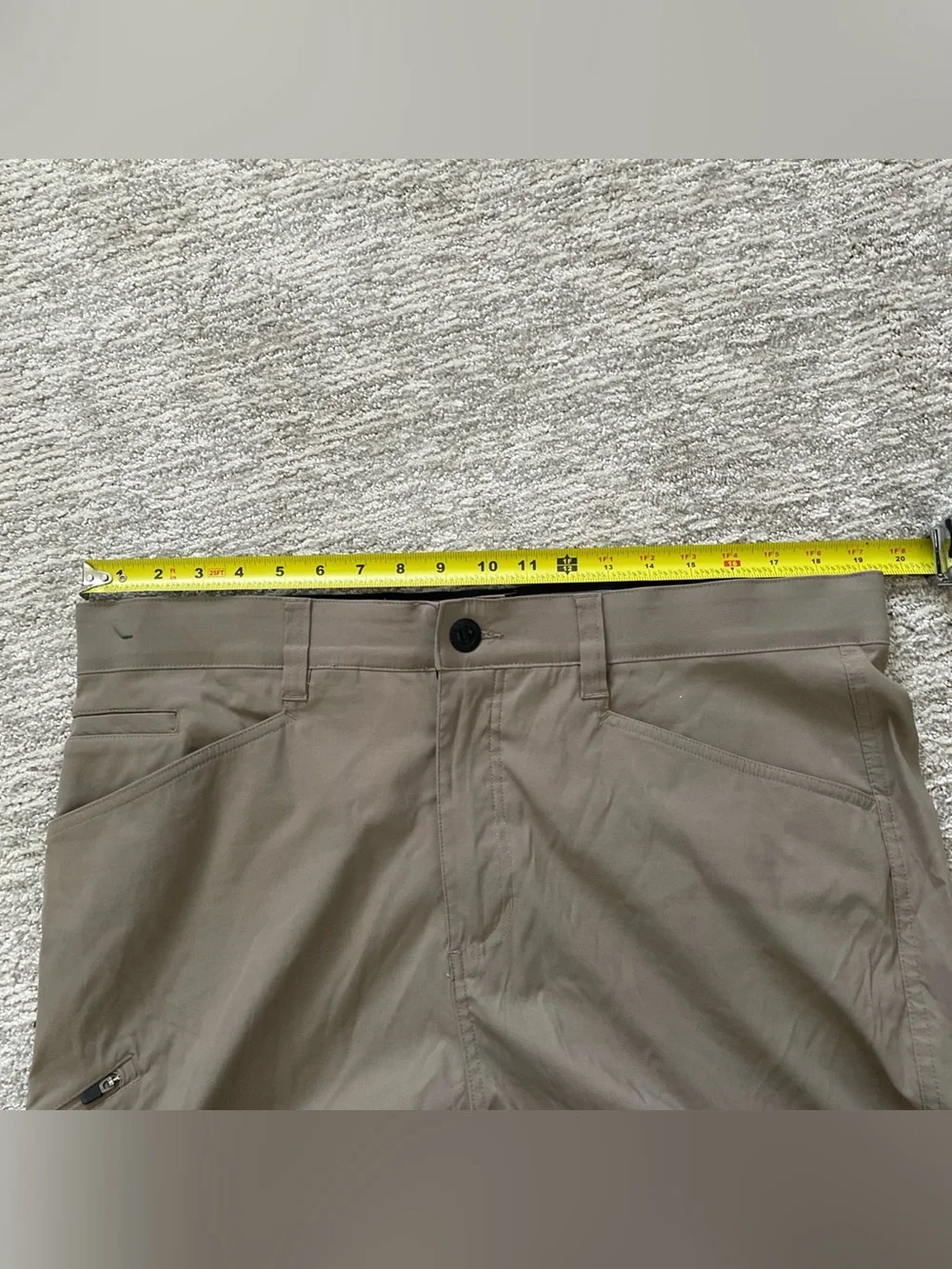 Orvis Lightweight Tech Pant Brown Men’s Size 38 x 32 Zip Pocket Outdoor Hiking
